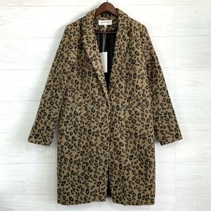 Kendall + Kylie Leopard Animal Brushed Jacket